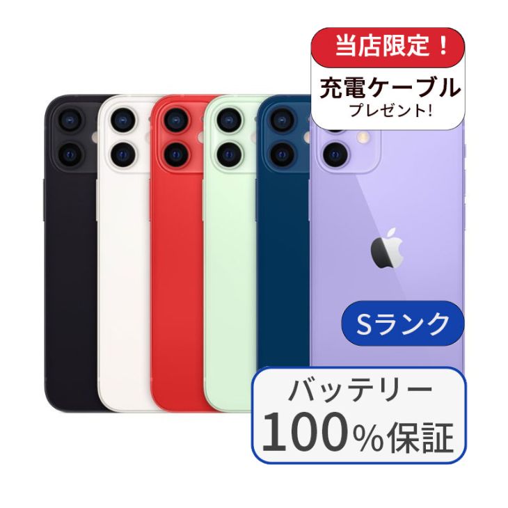 【中古】iPhone 12 mini 256GB SIMフリー ランクS バッテリー100% 利用制限△