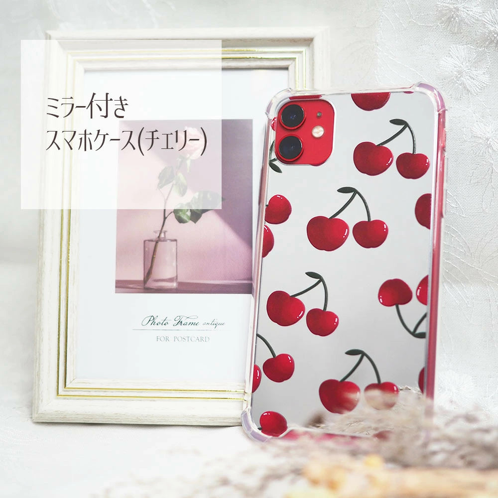 【送料無料】iPhoneケース スマホケース iPhone11 iPhone11Pro チェリー 鏡 モダン かわいい 夏柄 アロハ ケース