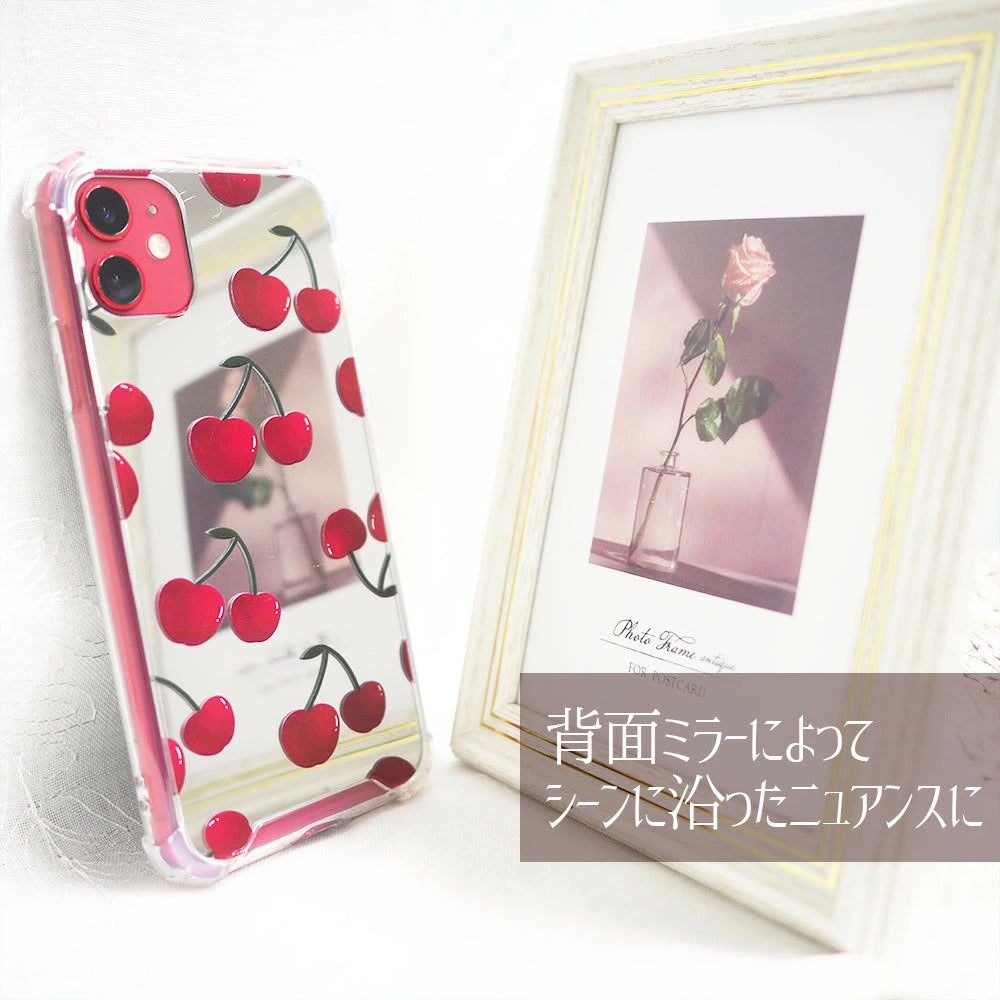 【送料無料】iPhoneケース スマホケース iPhone11 iPhone11Pro チェリー 鏡 モダン かわいい 夏柄 アロハ ケース