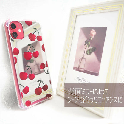 【送料無料】iPhoneケース スマホケース iPhone11 iPhone11Pro チェリー 鏡 モダン かわいい 夏柄 アロハ ケース