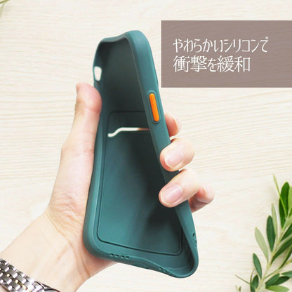 【送料無料】スマホケース iPhone11 iPhone11Pro iPhone12 iPhone13 韓国 カード入れ 背面カード収納 ポケット付き ストラップ シリコン ソフトケース かわいい おしゃれ スマホカバー